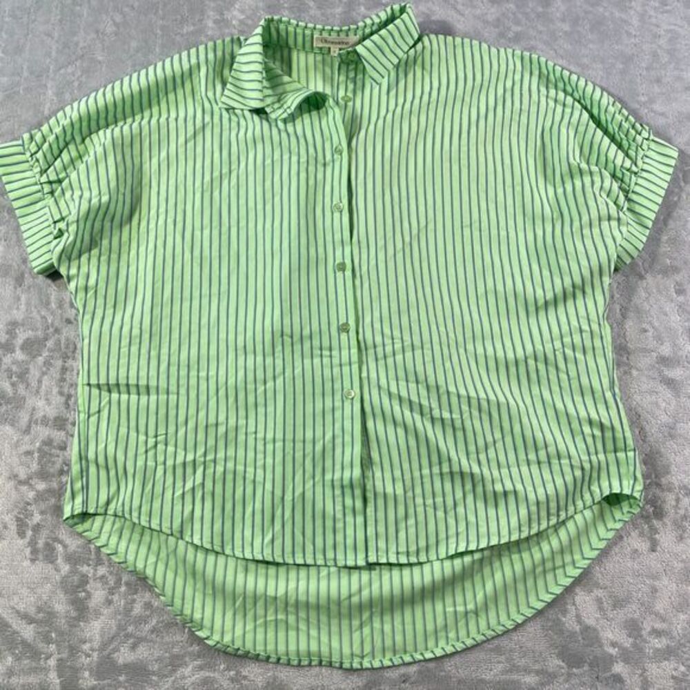 Ultramarine Popover Shirt Womens Small Green‎ Boho Casual Resort Preppy Casual